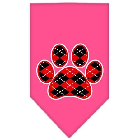 UNCONDITIONAL LOVE Argyle Paw Red Screen Print Bandana Bright Pink Small UN851595